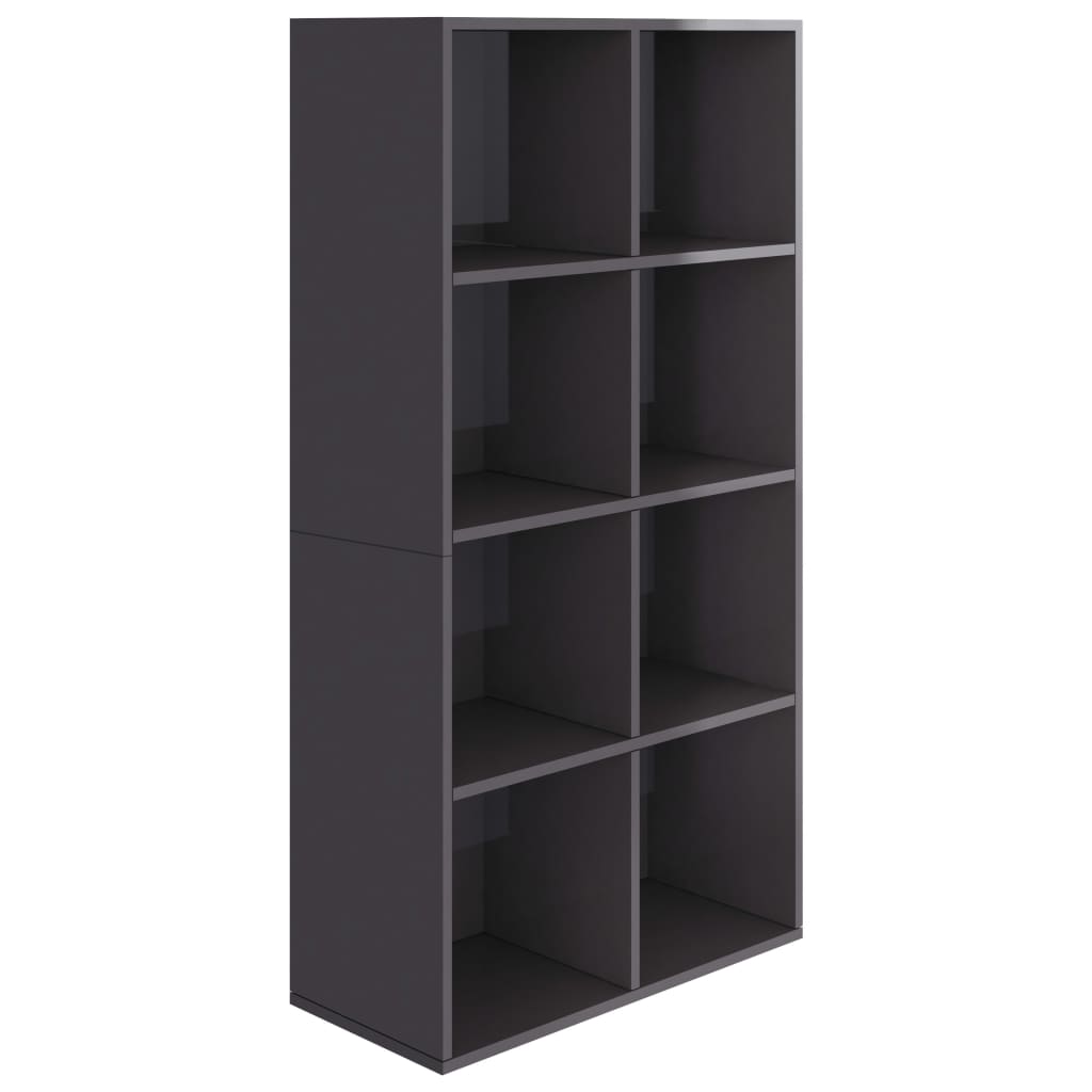 Libreria/Credenza Grigio Lucido 66x30x130 cm Legno Multistrato