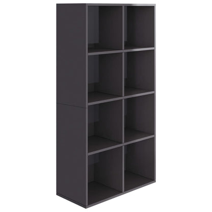 Libreria/Credenza Grigio Lucido 66x30x130 cm Legno Multistrato