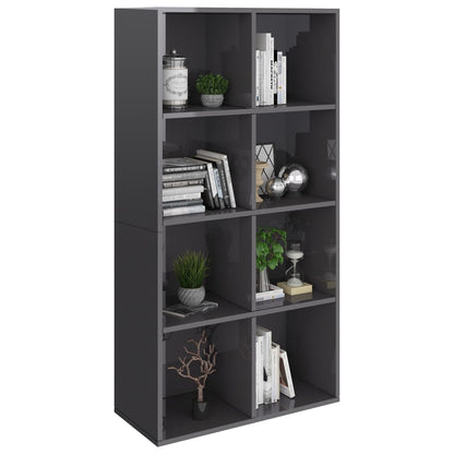 Libreria/Credenza Grigio Lucido 66x30x130 cm Legno Multistrato