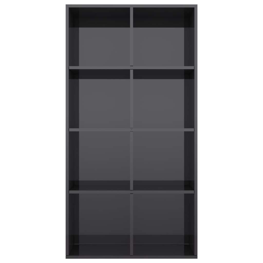 Libreria/Credenza Grigio Lucido 66x30x130 cm Legno Multistrato
