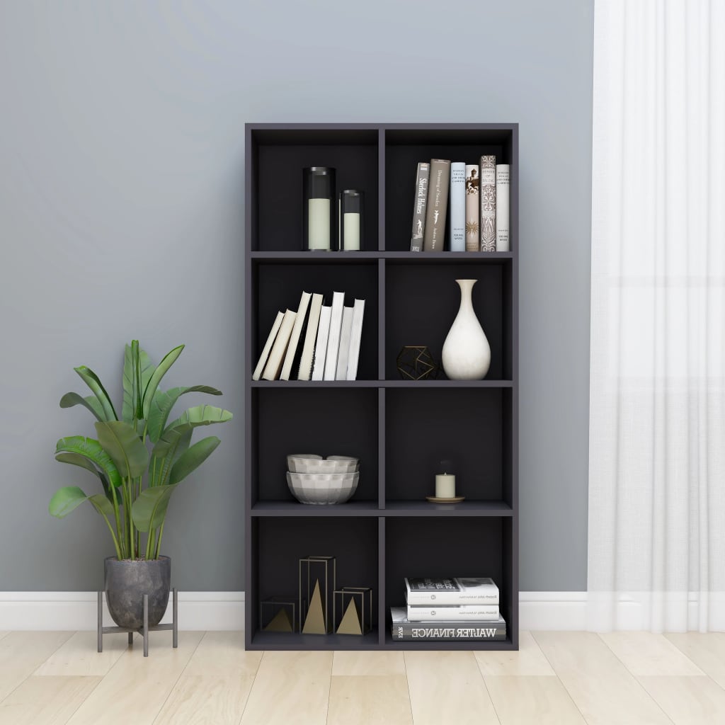 Libreria/Credenza Grigio Lucido 66x30x130 cm Legno Multistrato