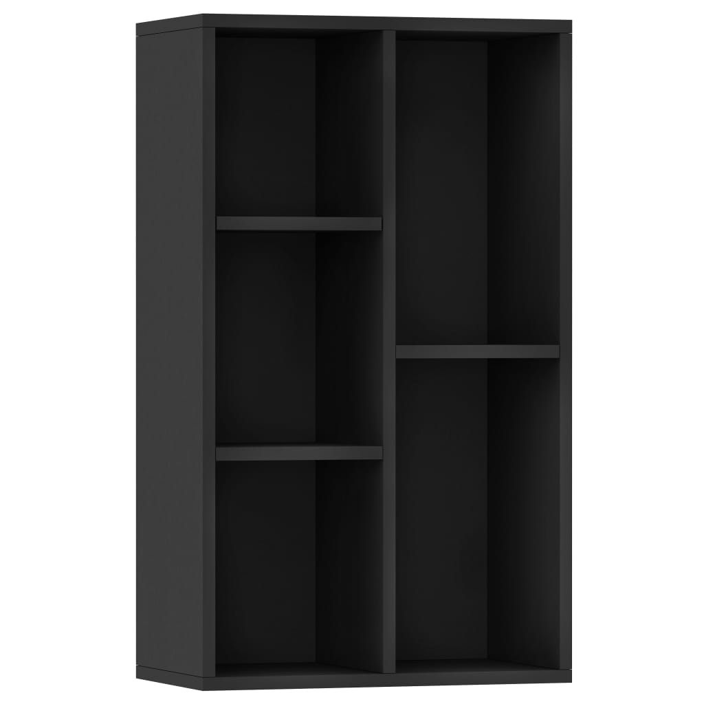 Libreria/Credenza Nera 50x25x80 cm in Legno Multistrato