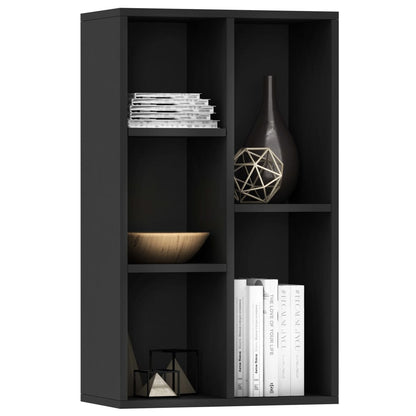 Libreria/Credenza Nera 50x25x80 cm in Legno Multistrato