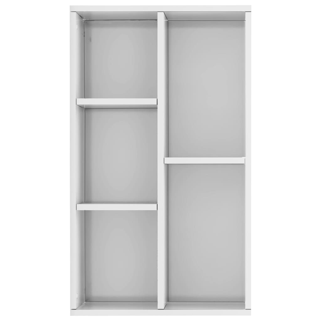Libreria/Credenza Bianco Lucido 50x25x80 cm Legno Multistrato