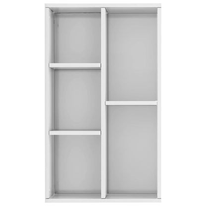 Libreria/Credenza Bianco Lucido 50x25x80 cm Legno Multistrato