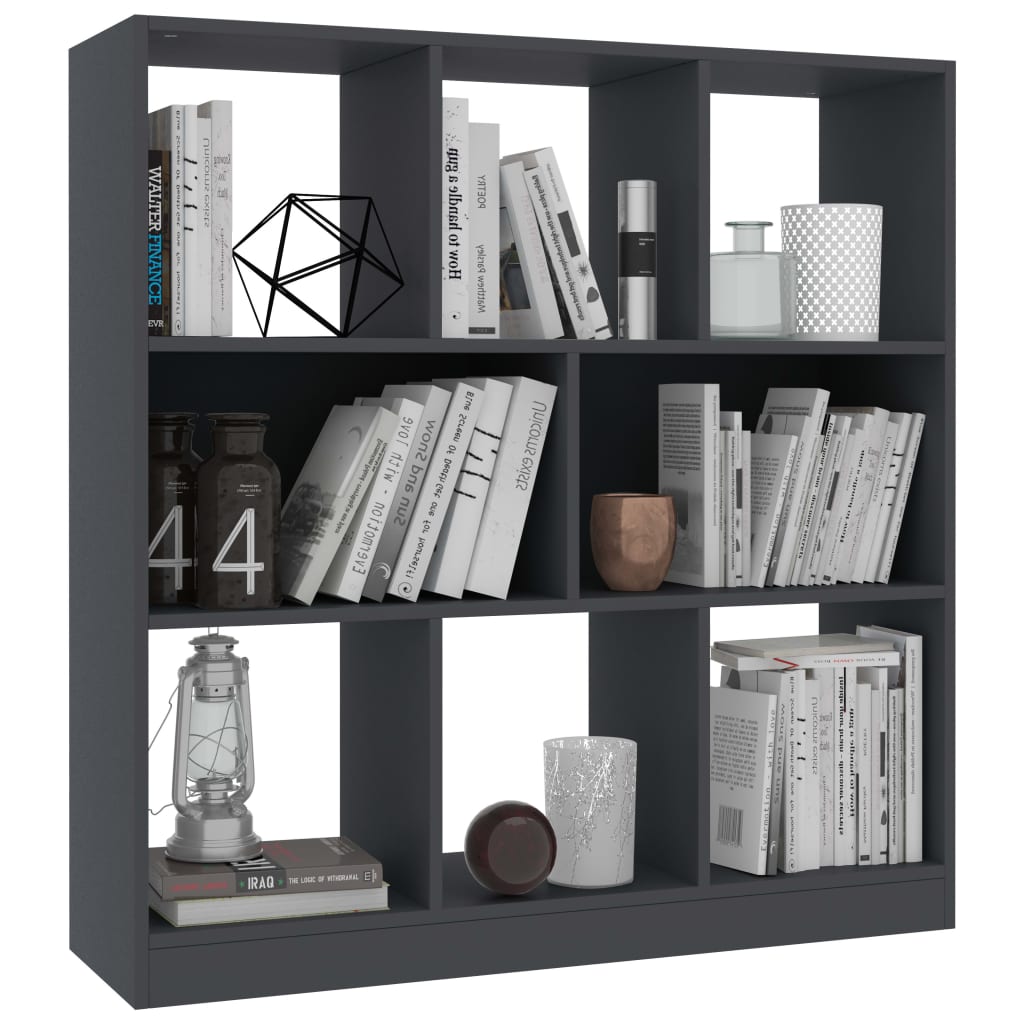 Libreria Grigia 97,5x29,5x100 cm in Legno Multistrato