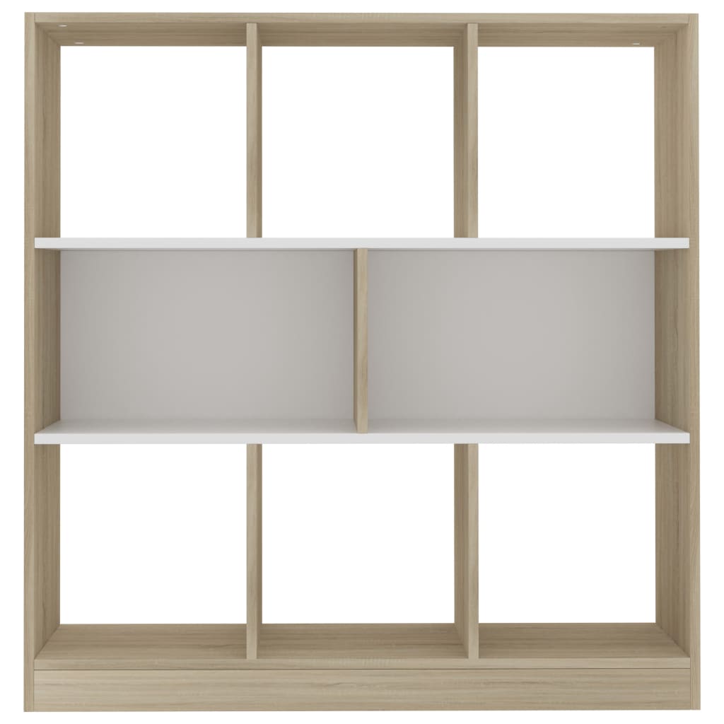 Libreria Bianca e Rovere Sonoma 97,5x29,5x100 cm Multistrato