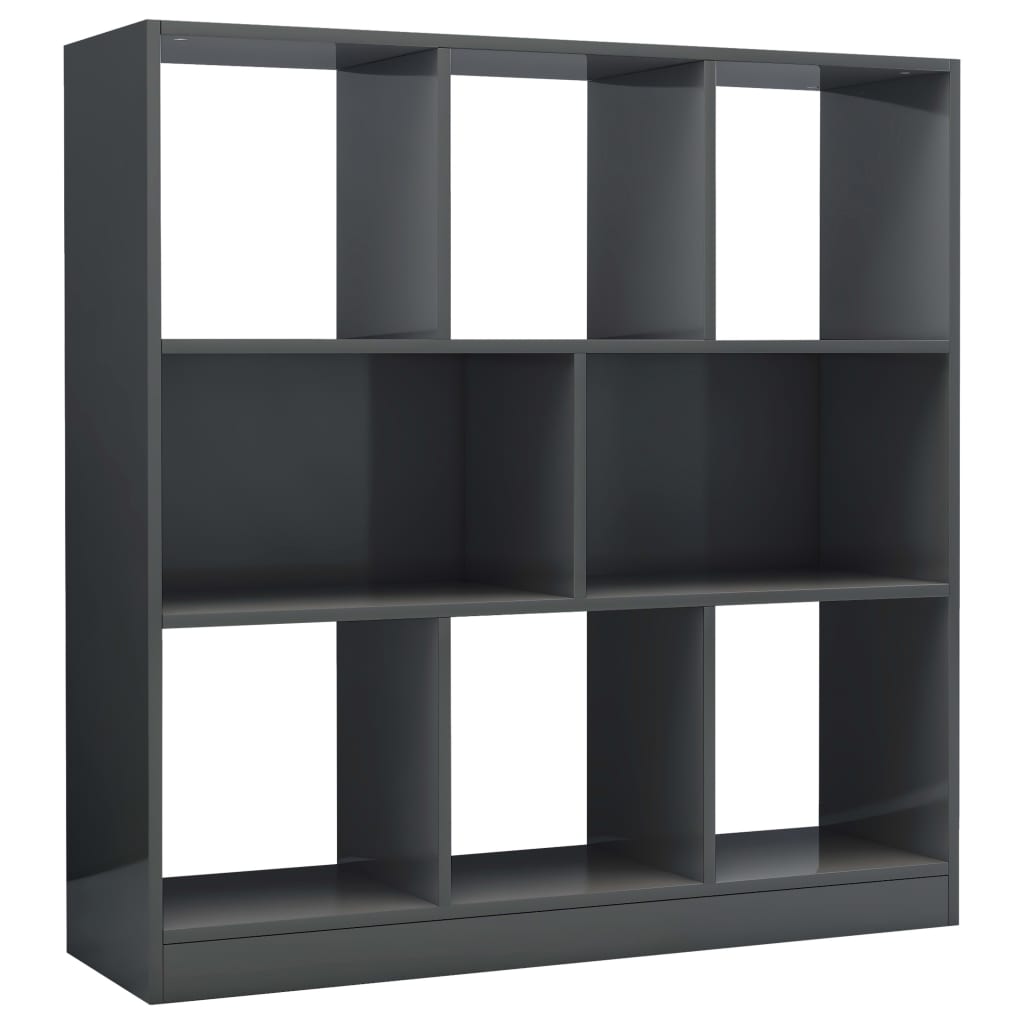 Libreria Grigio Lucido 97,5x29,5x100 cm in Legno Multistrato