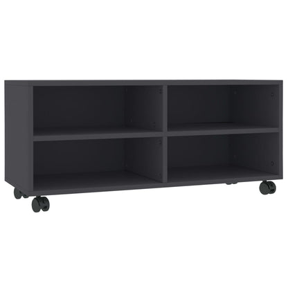Mobile TV con Ruote Grigio 90x35x35 cm in Legno Multistrato