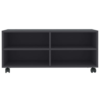 Mobile TV con Ruote Grigio 90x35x35 cm in Legno Multistrato