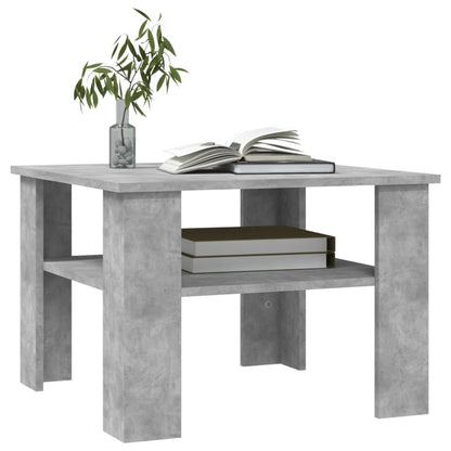 Tavolino da Salotto Grigio Cemento 60x60x42cm Legno Multistrato