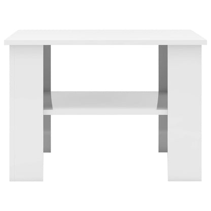 Tavolino da Salotto Bianco Lucido 60x60x42 cm Legno Multistrato