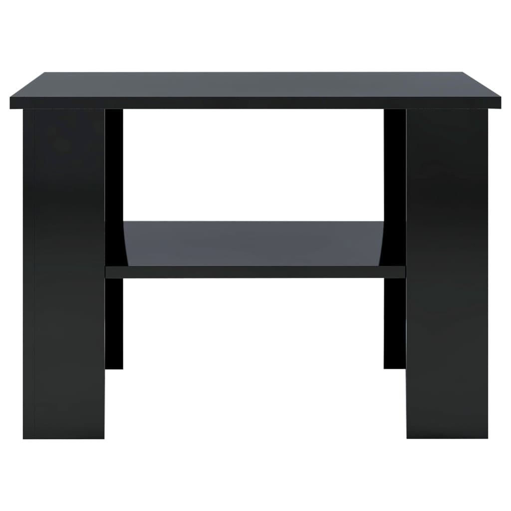 Tavolino da Salotto Nero Lucido 60x60x42 cm Legno Multistrato