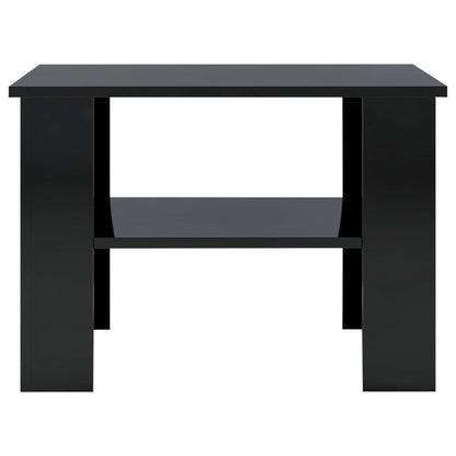Tavolino da Salotto Nero Lucido 60x60x42 cm Legno Multistrato