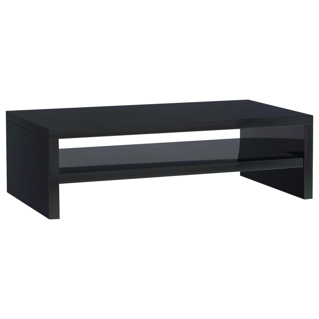 Supporto Monitor Nero Lucido 42x24x13 cm in Legno Multistrato