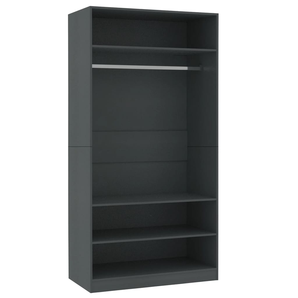 Armadio Grigio 100x50x200 cm in Legno Multistrato