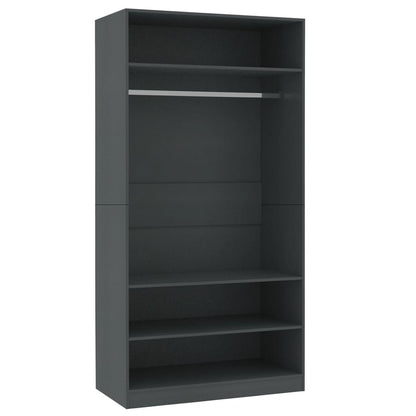 Armadio Grigio 100x50x200 cm in Legno Multistrato