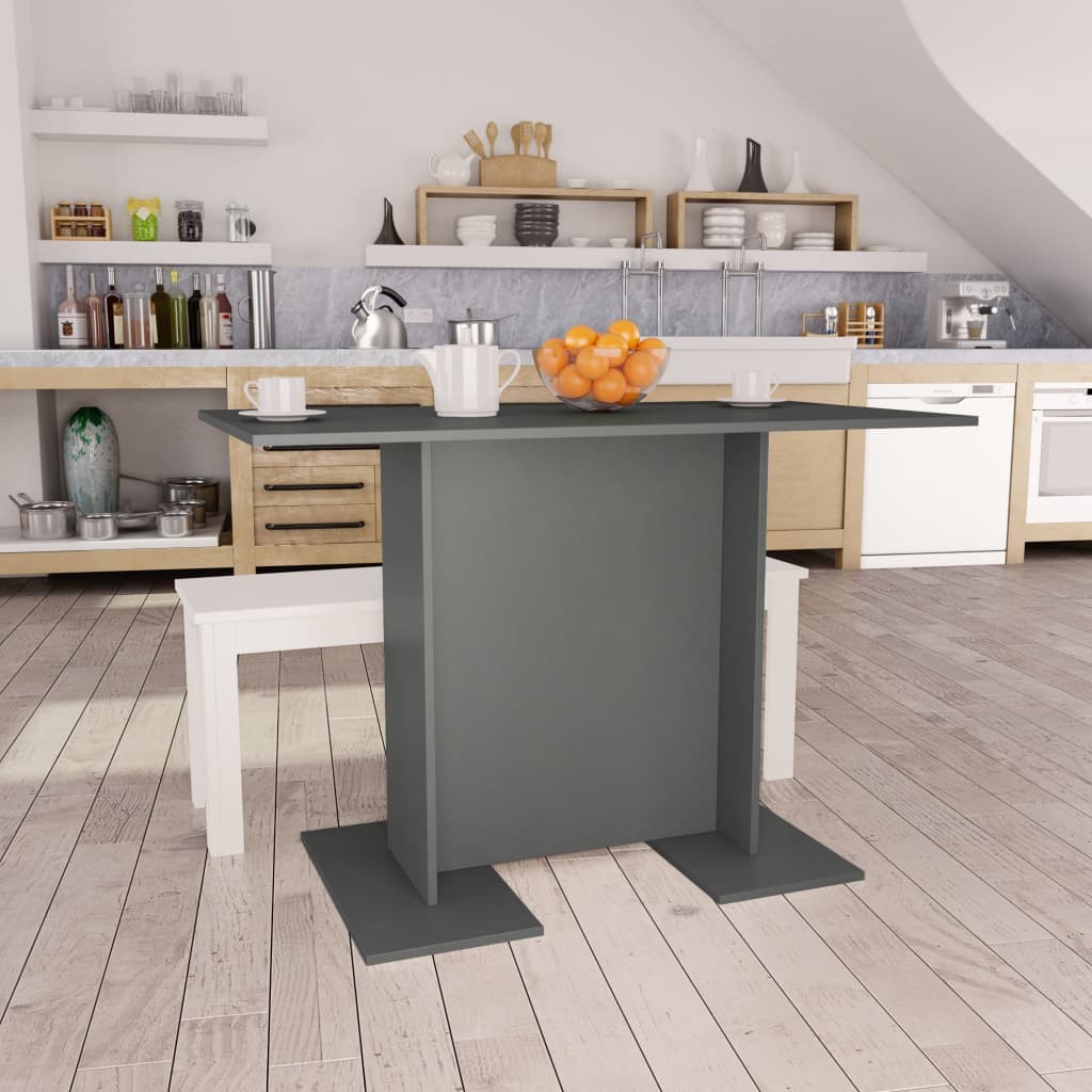 Tavolo da Pranzo Grigio 110x60x75 cm in Legno Multistrato
