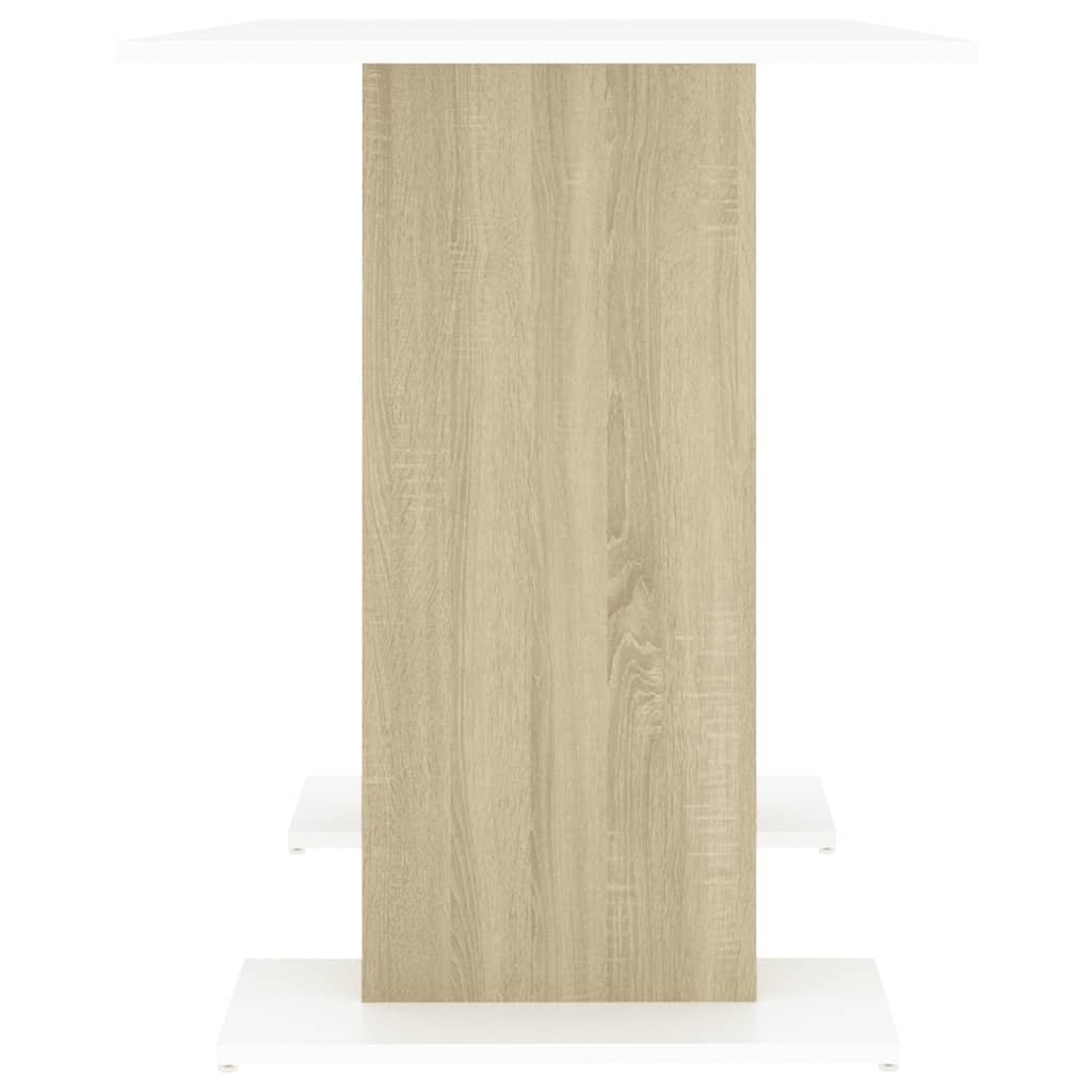 Tavolo da Pranzo Bianco e Rovere Sonoma 110x60x75cm Multistrato