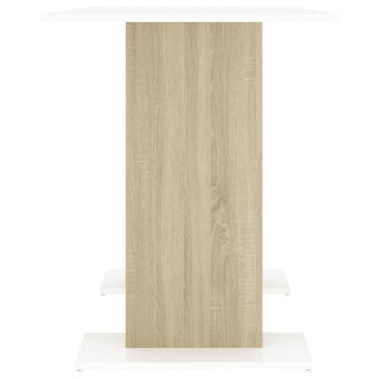 Tavolo da Pranzo Bianco e Rovere Sonoma 110x60x75cm Multistrato