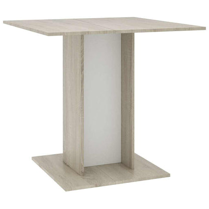 Tavolo da Pranzo Bianco e Rovere Sonoma 80x80x75cm Multistrato