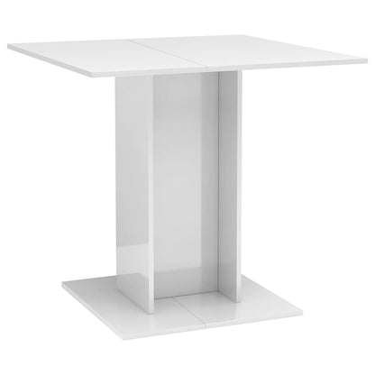 Tavolo da Pranzo Bianco Lucido 80x80x75 cm in Legno Multistrato