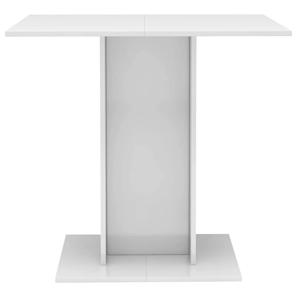 Tavolo da Pranzo Bianco Lucido 80x80x75 cm in Legno Multistrato