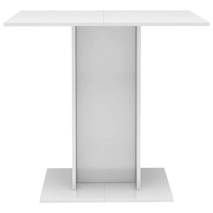 Tavolo da Pranzo Bianco Lucido 80x80x75 cm in Legno Multistrato