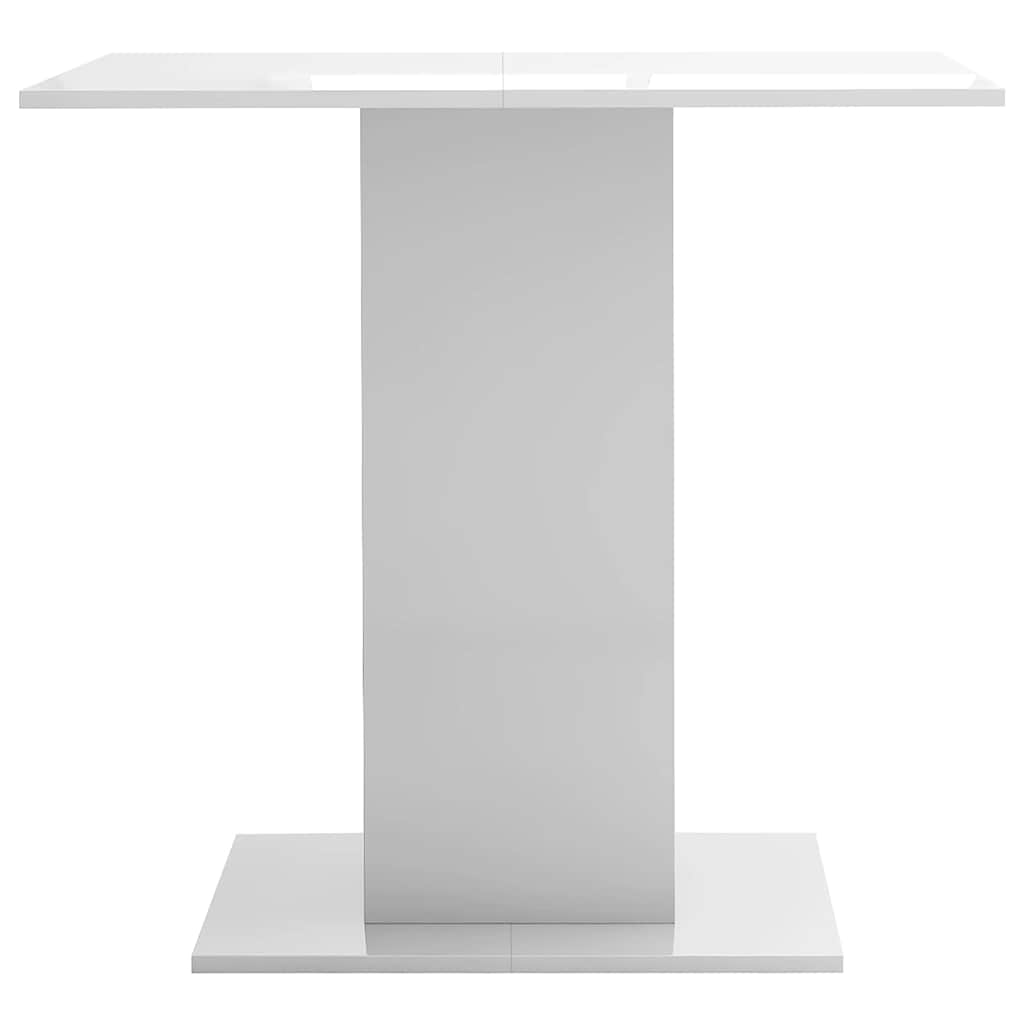 Tavolo da Pranzo Bianco Lucido 80x80x75 cm in Legno Multistrato