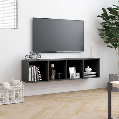 Libreria/Mobile TV Grigio 143x30x36 cm