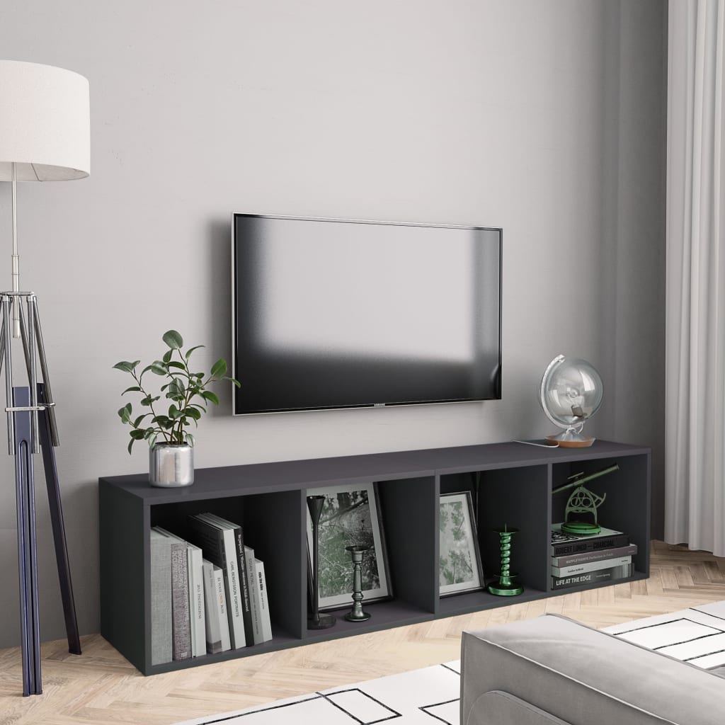 Libreria/Mobile TV Grigio 143x30x36 cm