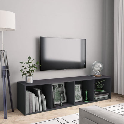 Libreria/Mobile TV Grigio 143x30x36 cm