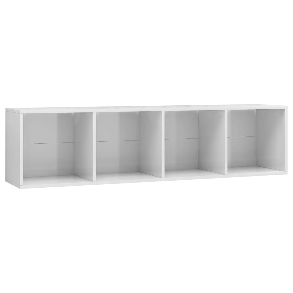 Libreria/Mobile TV Bianco Lucido 143x30x36 cm