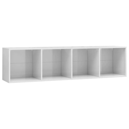 Libreria/Mobile TV Bianco Lucido 143x30x36 cm