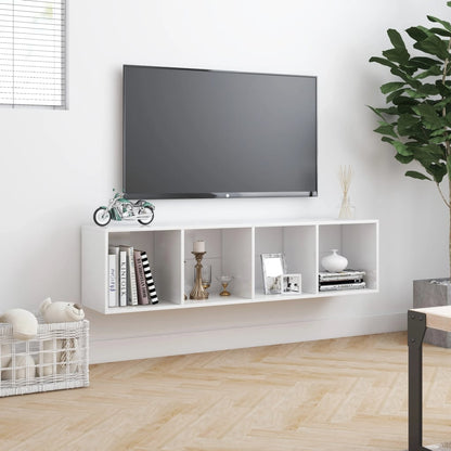 Libreria/Mobile TV Bianco Lucido 143x30x36 cm