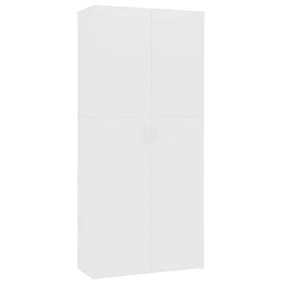 Scarpiera Bianca 80x35,5x180 cm in Legno Multistrato