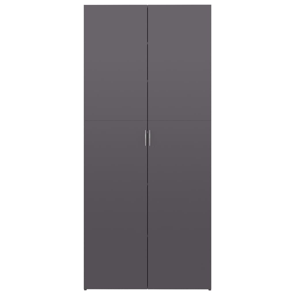 Scarpiera Grigio Lucido 80x35,5x180 cm in Legno Multistrato