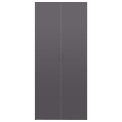 Scarpiera Grigio Lucido 80x35,5x180 cm in Legno Multistrato