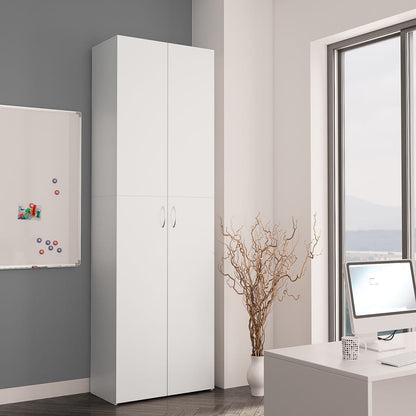 Armadio per Ufficio Bianco 60x32x190 cm in Legno Multistrato