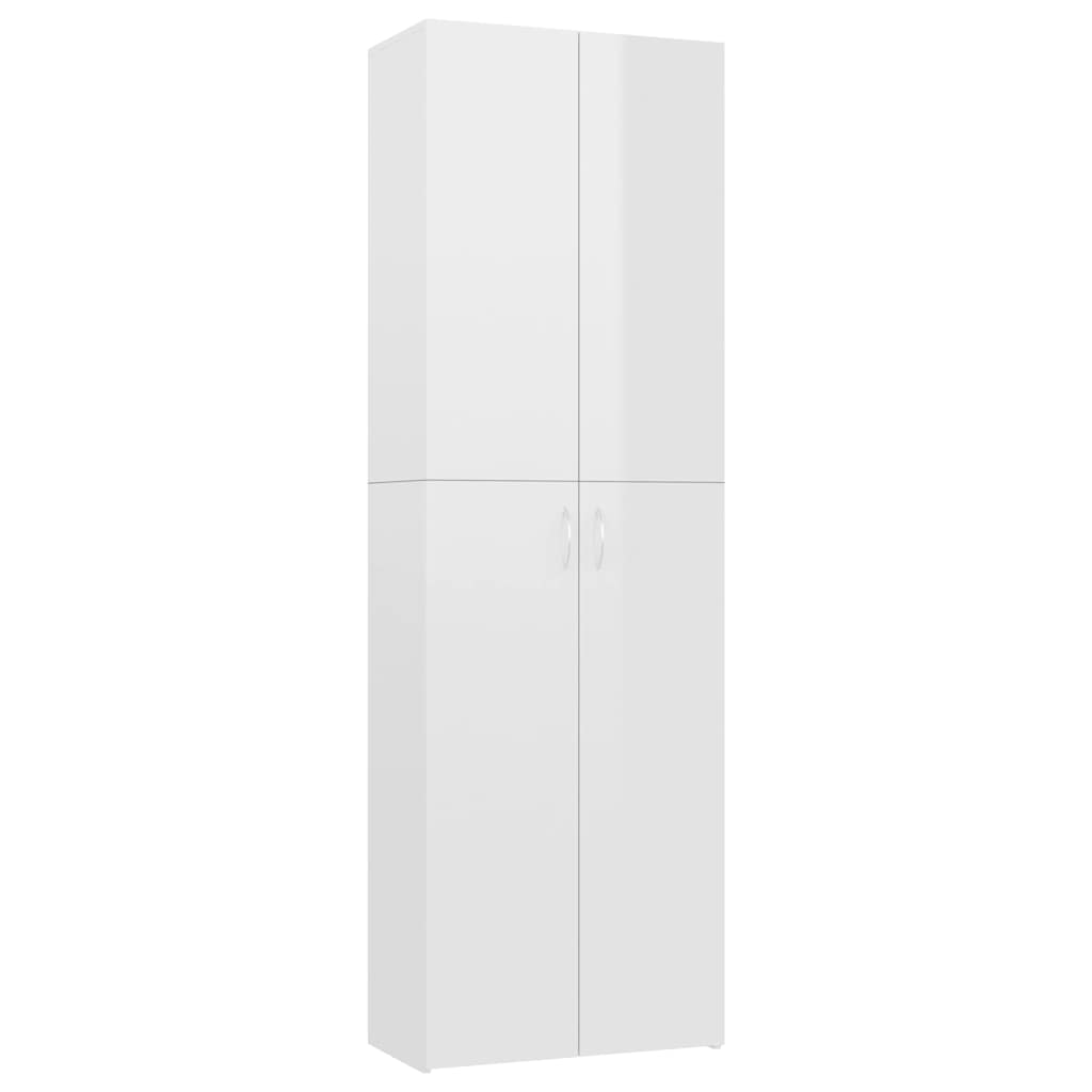 Armadio per Ufficio Bianco Lucido 60x32x190cm Legno Multistrato
