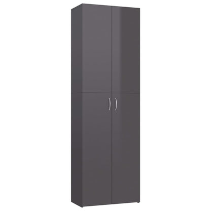 Armadio per Ufficio Grigio Lucido 60x32x190cm Legno Multistrato