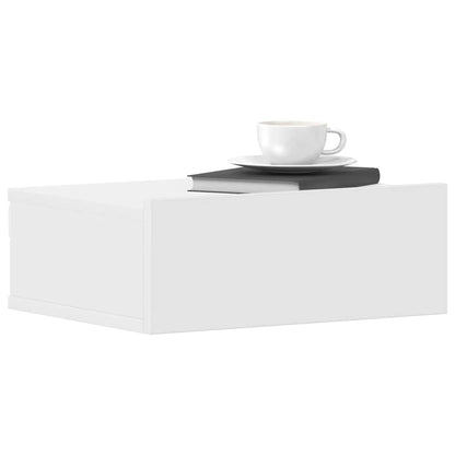 Comodino Pensile Bianco 40x30x15 cm in Legno Multistrato