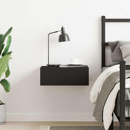 Comodino Pensile Nero 40x30x15 cm in Legno Multistrato