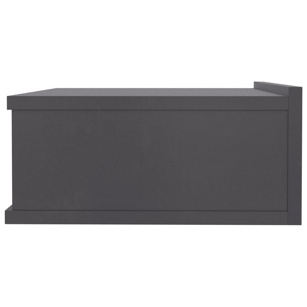 Comodini Pensili 2pz Grigi 40x30x15 cm in Legno Multistrato