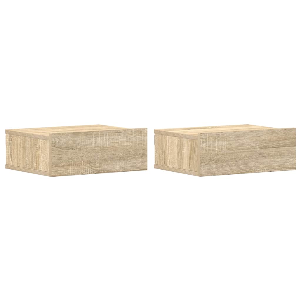 Comodini Pensili 2pz Rovere Sonoma 40x30x15cm Legno Multistrato