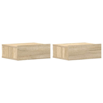 Comodini Pensili 2pz Rovere Sonoma 40x30x15cm Legno Multistrato