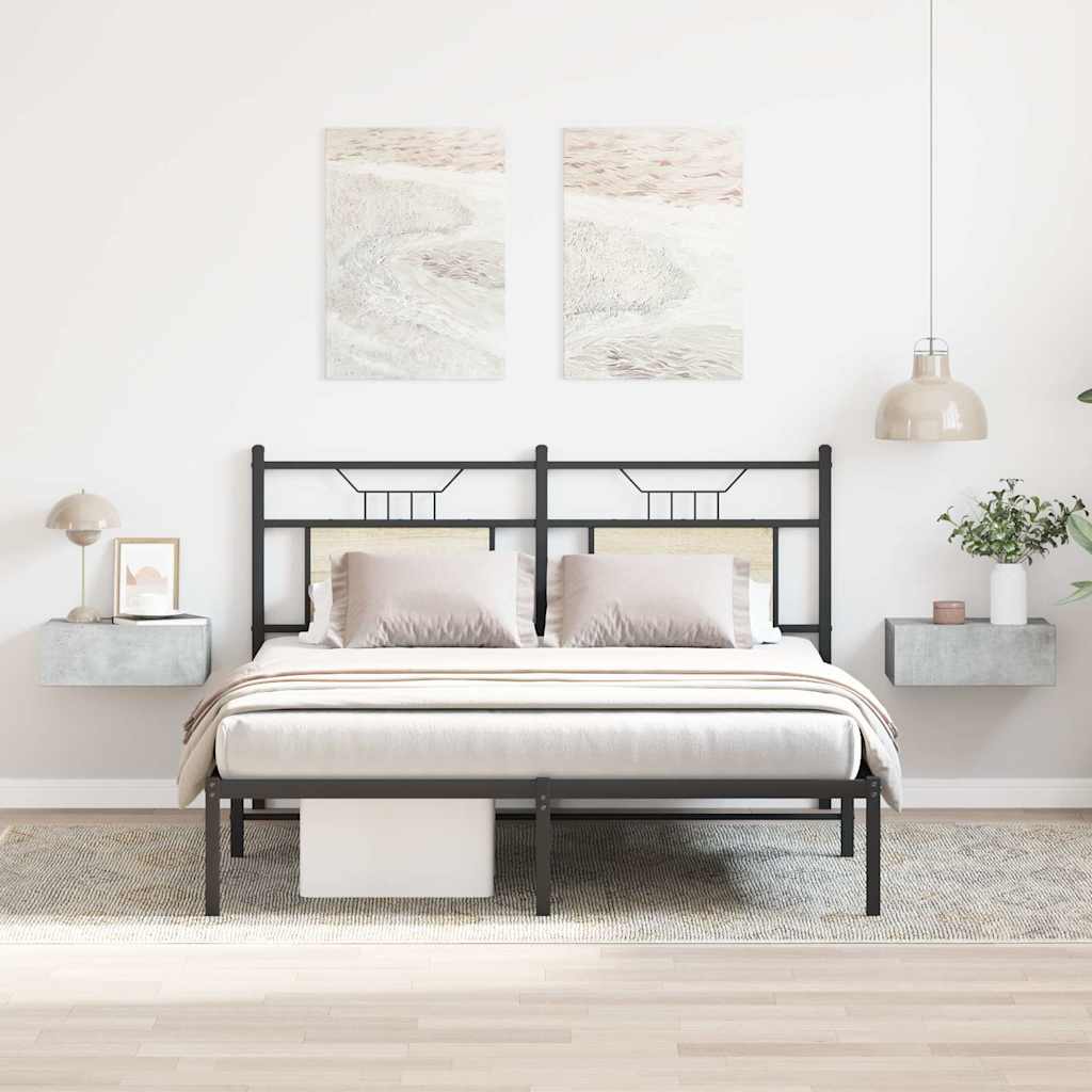 Comodini Pensili 2pz Grigio Cemento 40x30x15 Legno Multistrato