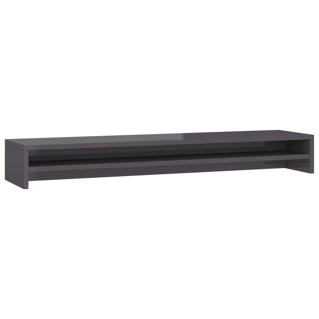Supporto Monitor Grigio Lucido 100x24x13cm in Legno Multistrato