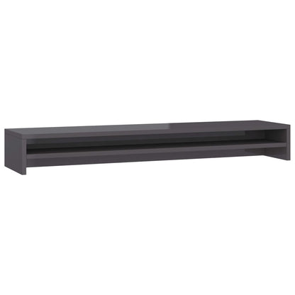 Supporto Monitor Grigio Lucido 100x24x13cm in Legno Multistrato