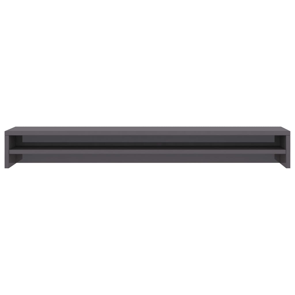 Supporto Monitor Grigio Lucido 100x24x13cm in Legno Multistrato